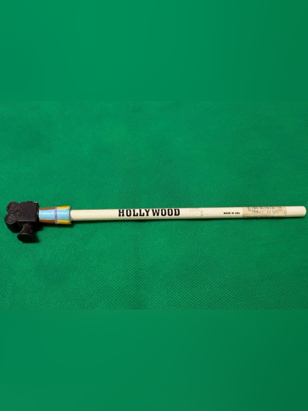 Rare Vintage 80s Novelty Hollywood Pencil With Movie Camera Topper, Made In USA